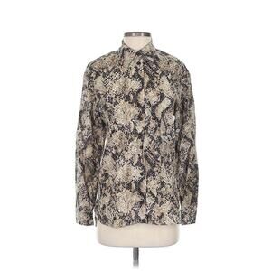 Zara Snake Print Button-Up Shirt XS